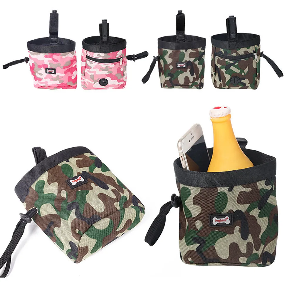 Dog Puppy Pouch Walking Food Treat Snack Bag Agility Bait Training Pockets Waist Storage Hold