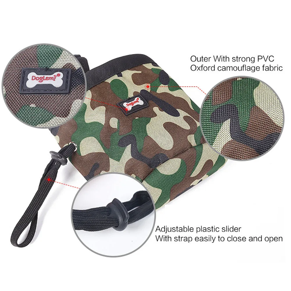 Dog Puppy Pouch Walking Food Treat Snack Bag Agility Bait Training Pockets Waist Storage Hold
