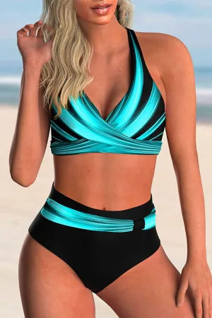 Dot Print Striking Cross Back Bikini