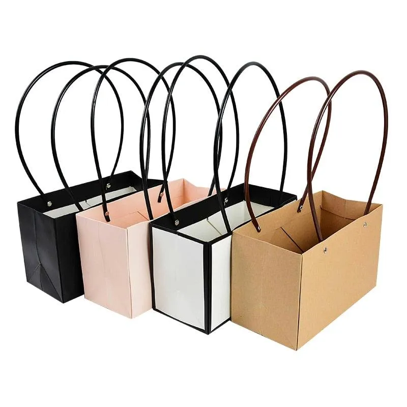 Eco-Friendly Floral Kraft Paper Gift Bag - Chic & Sustainable Gifting Solution
