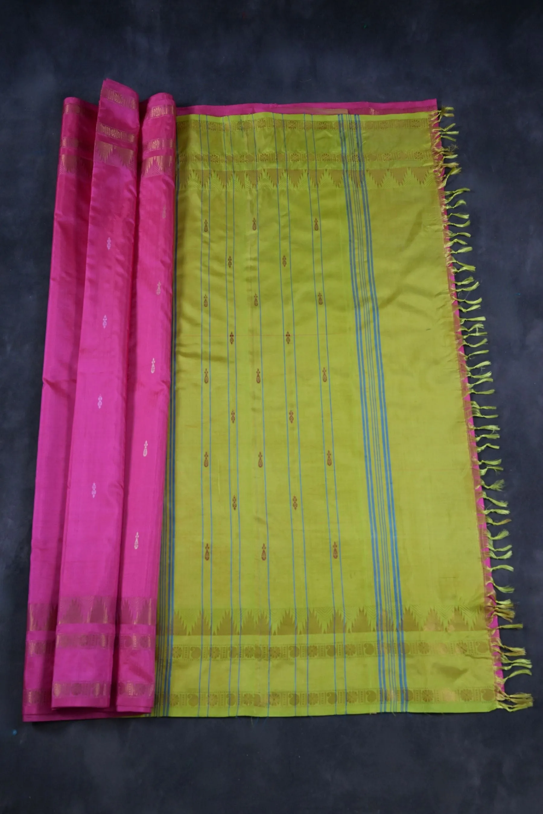 Eco-Friendly Vaazhai Naar Saree with Striking Zari Border