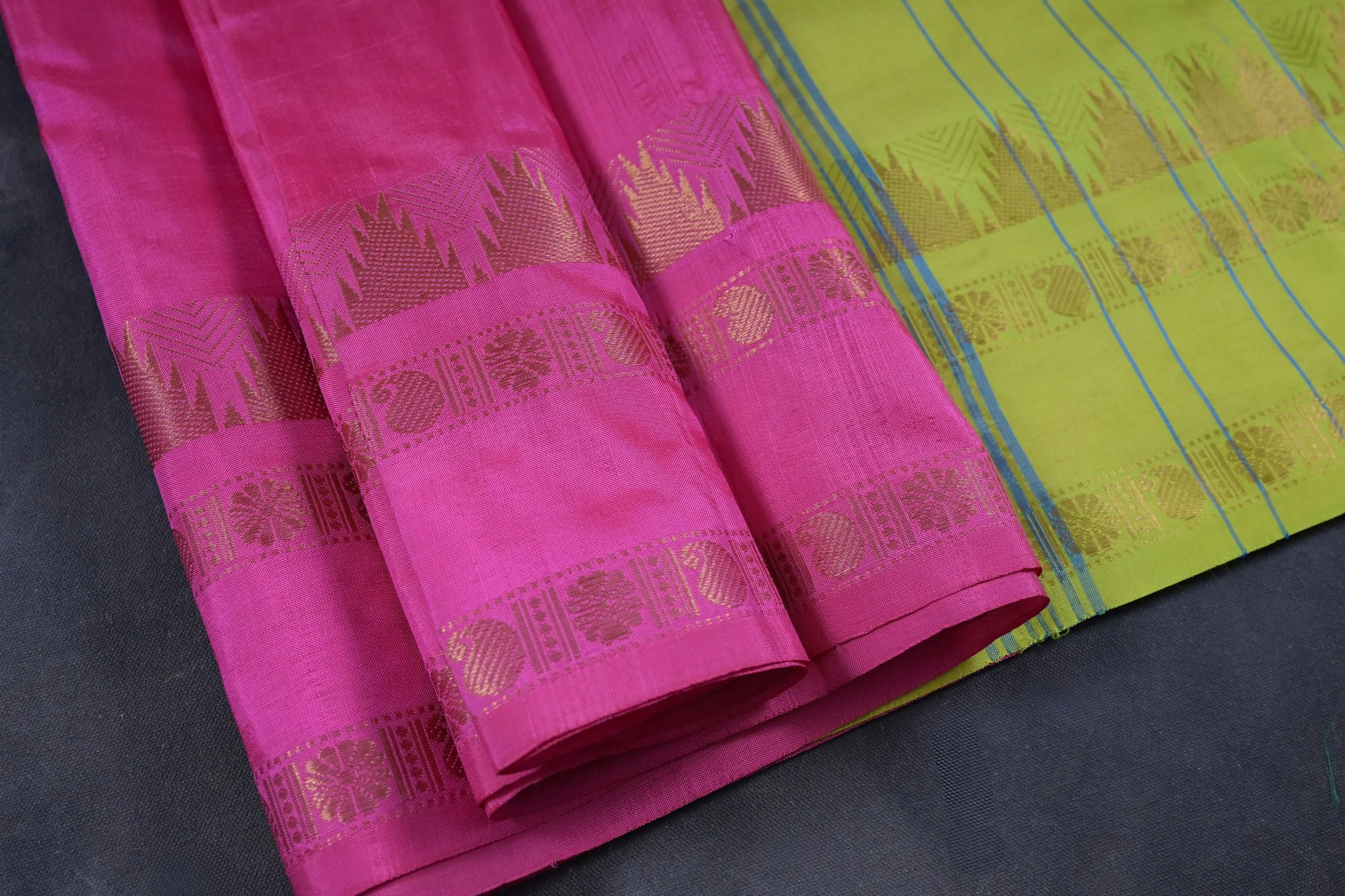 Eco-Friendly Vaazhai Naar Saree with Striking Zari Border
