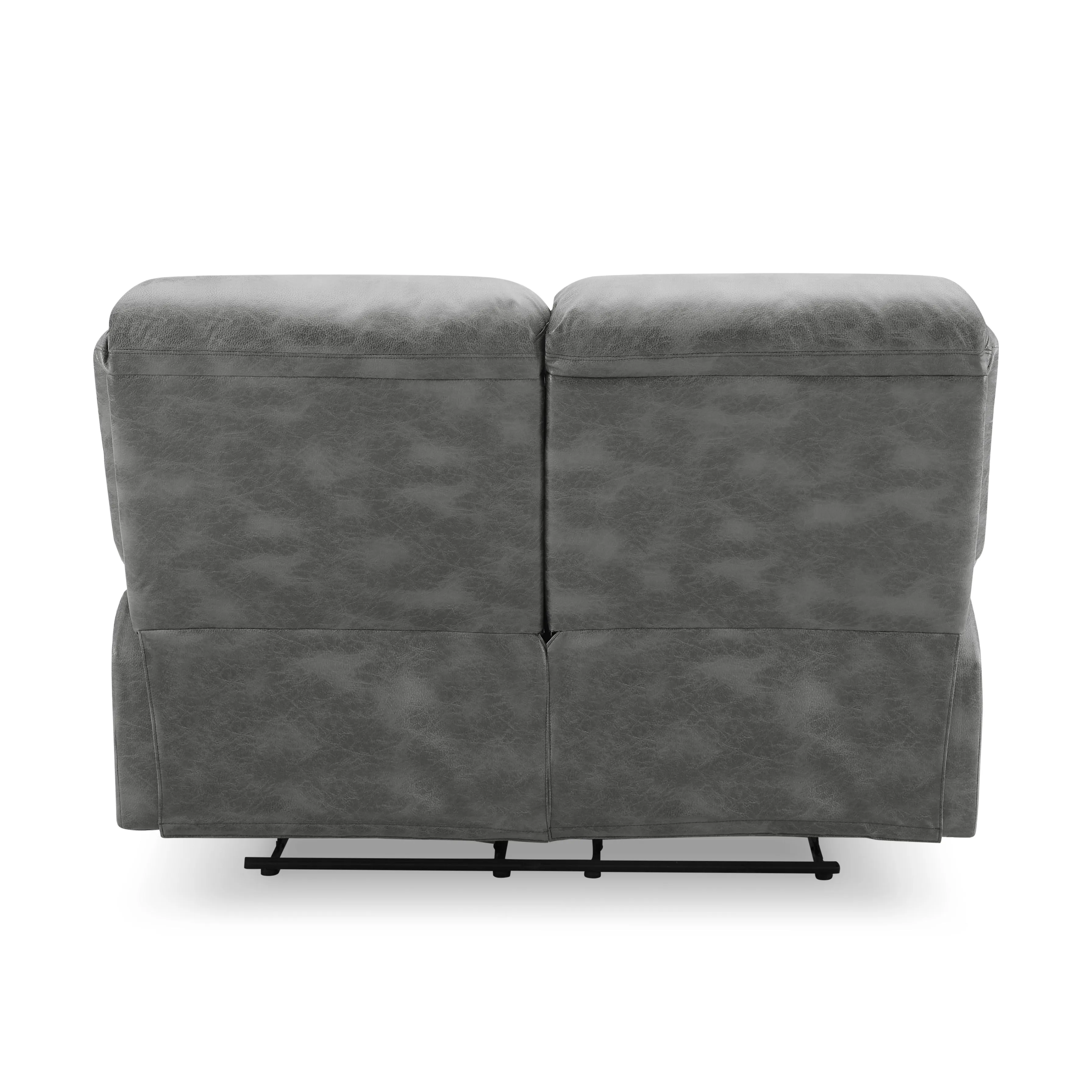 Enoch 2 Seater Recliner Sofa, Dark Grey Faux Leather