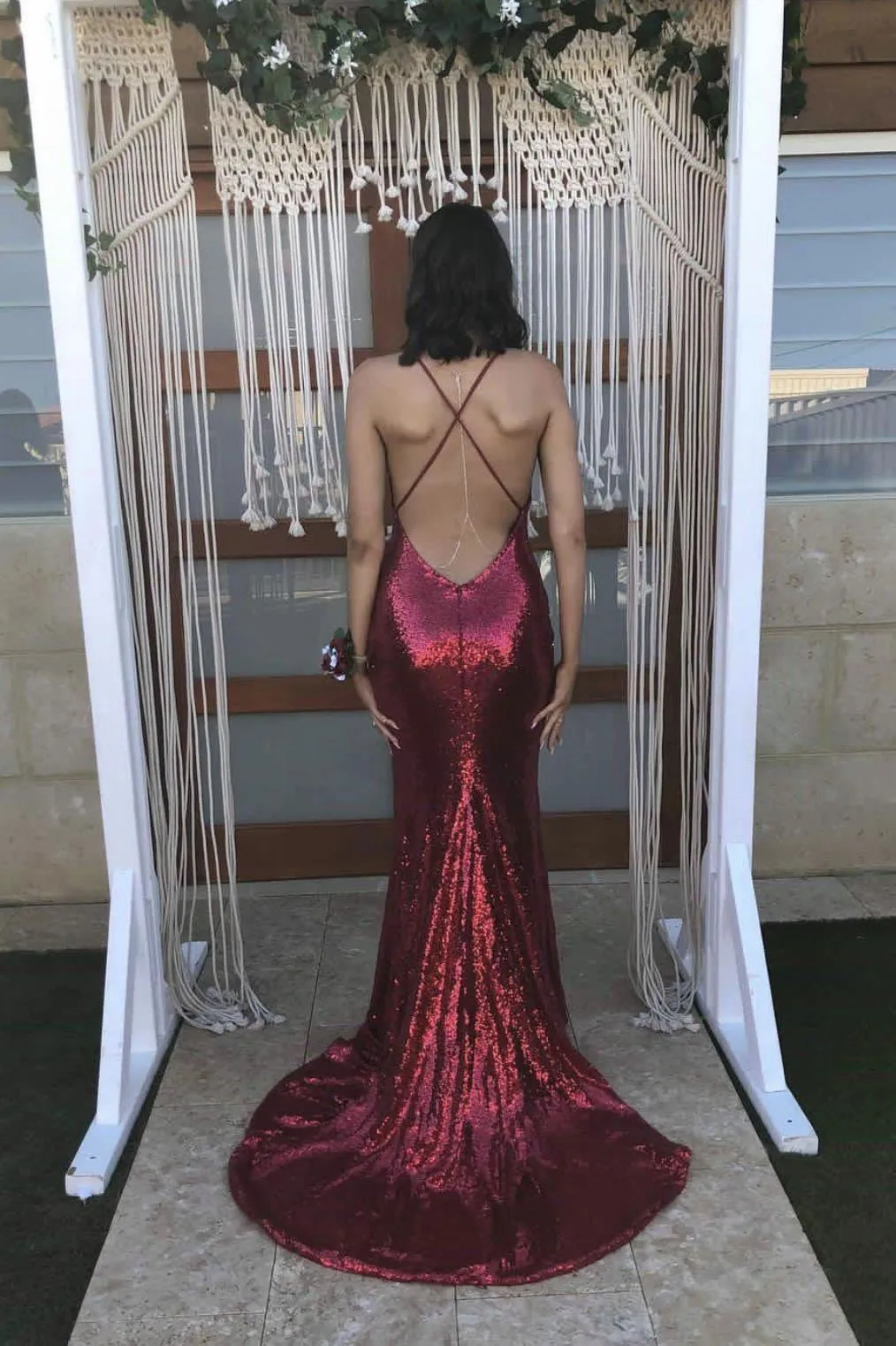 Estelle Gown - Wine (XL - Clearance Sale)