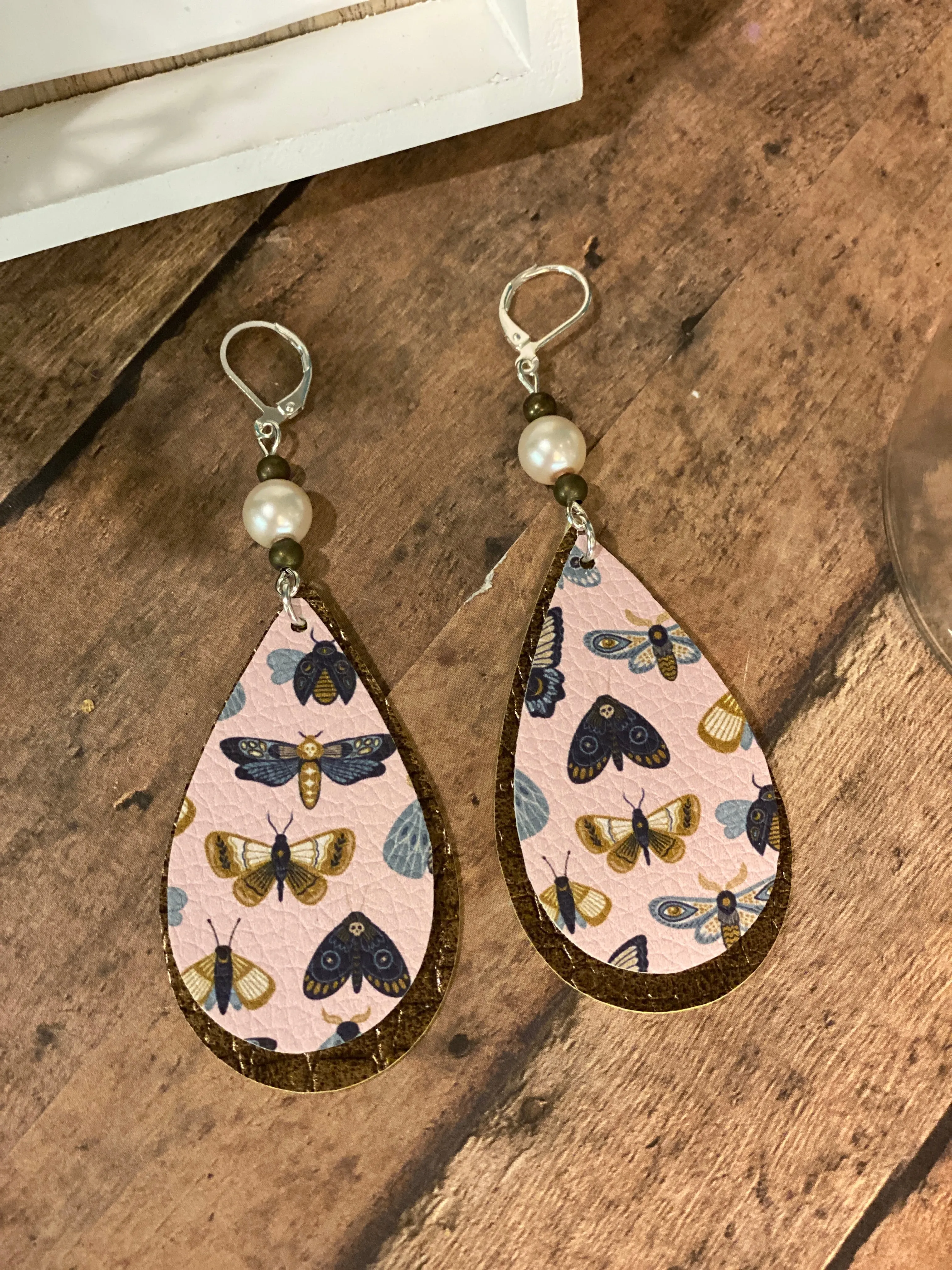FAUX Leather Butterfly Earrings (EA0035)