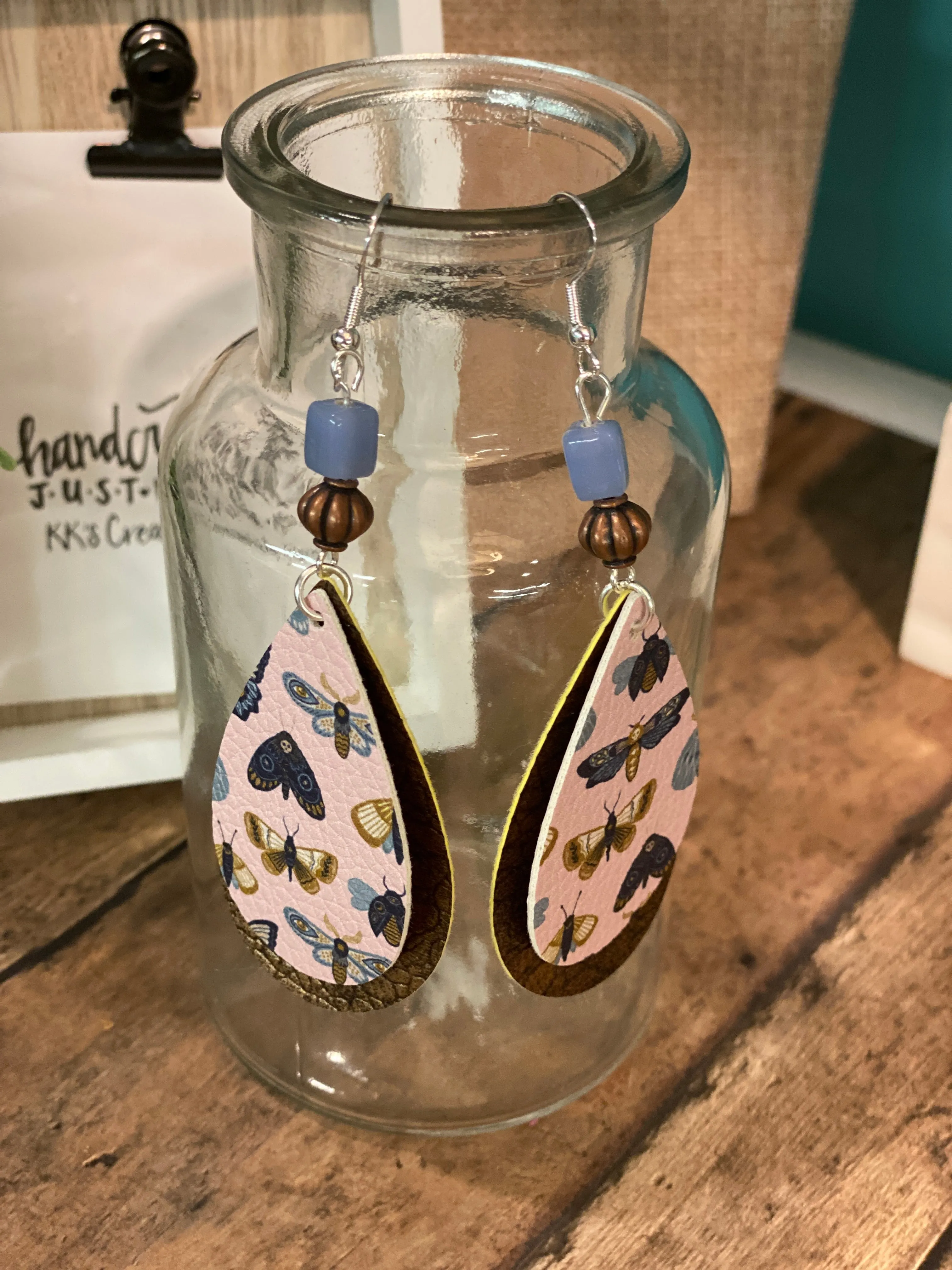 FAUX Leather Butterfly Earrings (EA0035)