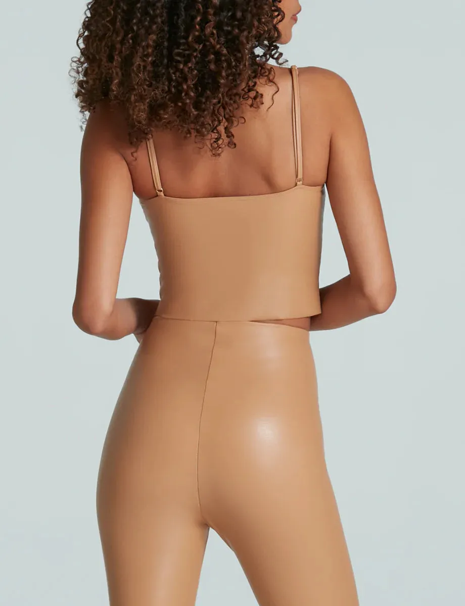 Faux Leather Cami Crop Top