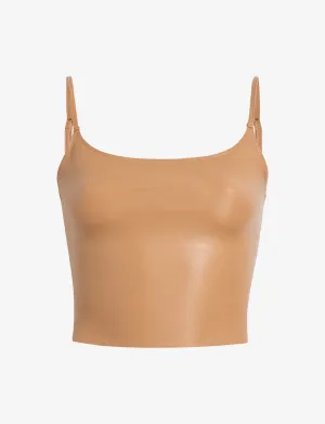 Faux Leather Cami Crop Top