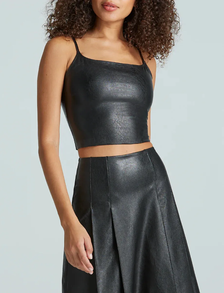 Faux Leather Cami Crop Top