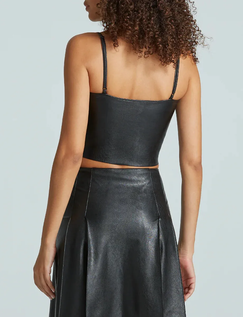 Faux Leather Cami Crop Top