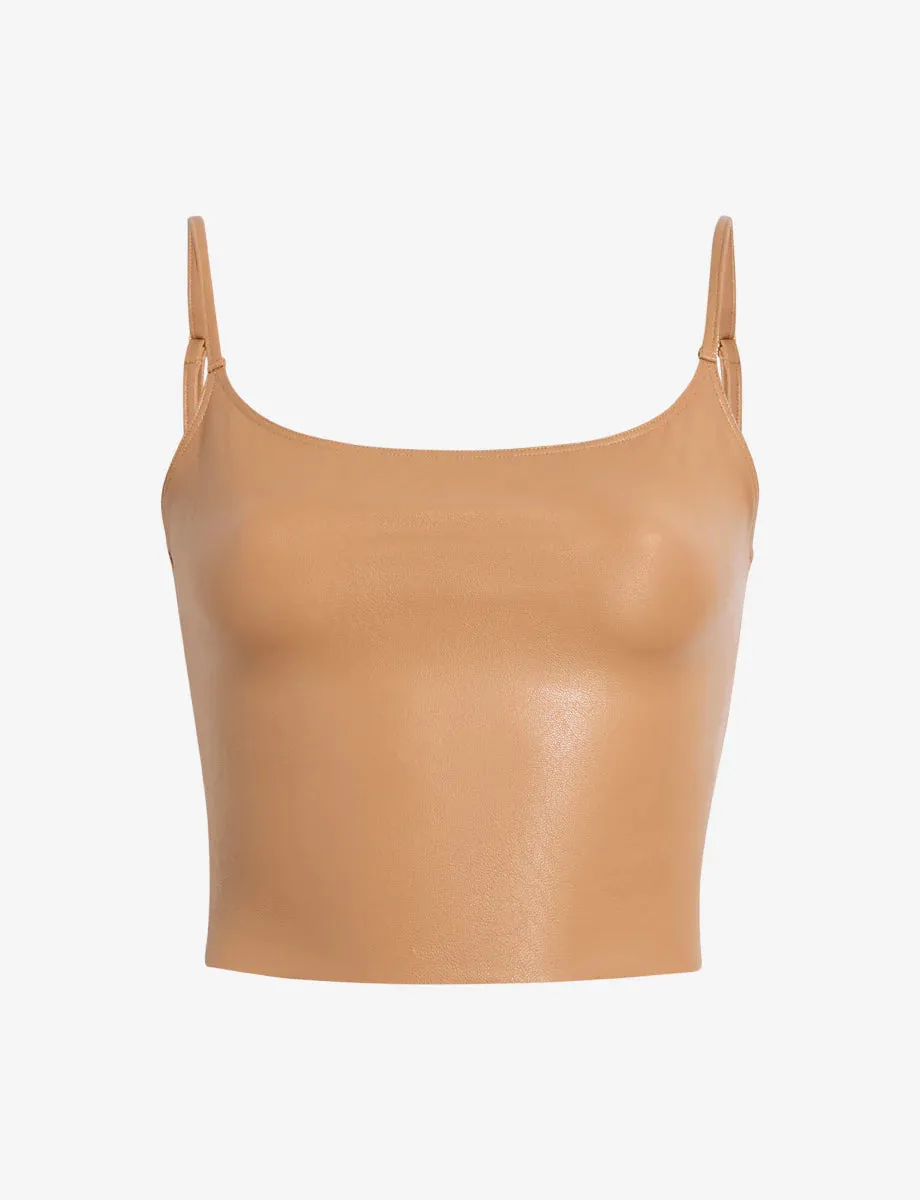 Faux Leather Cami Crop Top