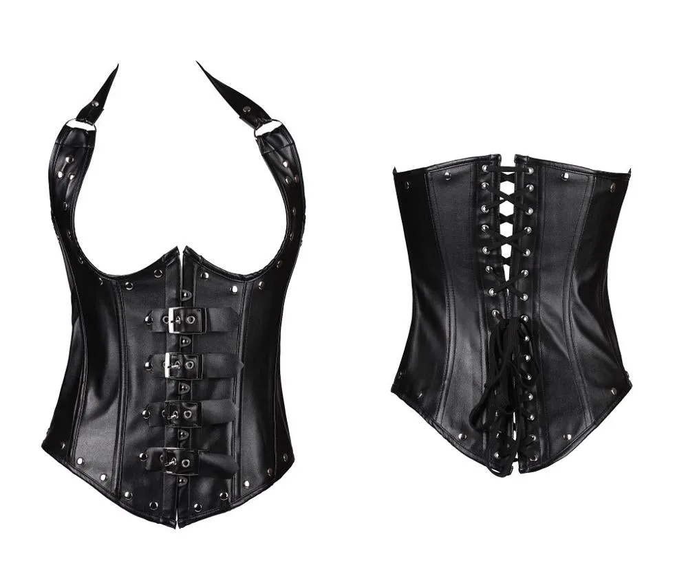Faux Leather Underbust Bustier