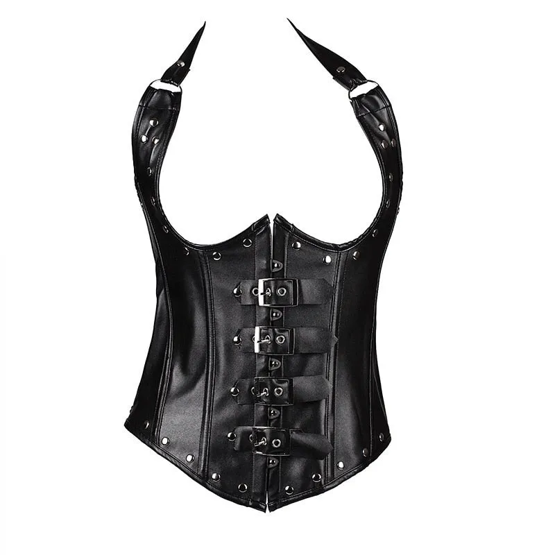 Faux Leather Underbust Bustier