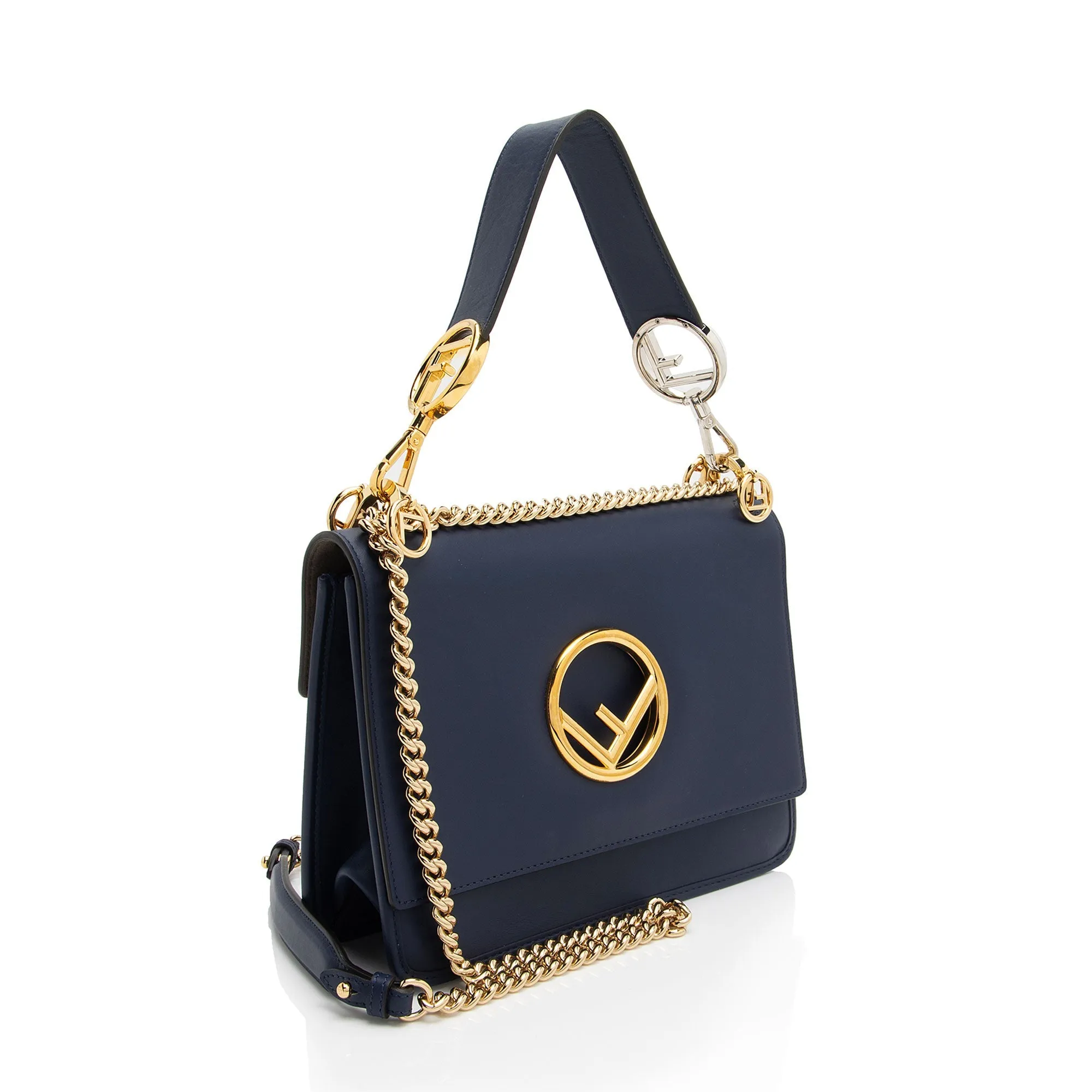 Fendi Leather Kan I F Medium Shoulder Bag