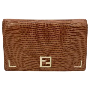 FENDI Tan Lizard Wallet
