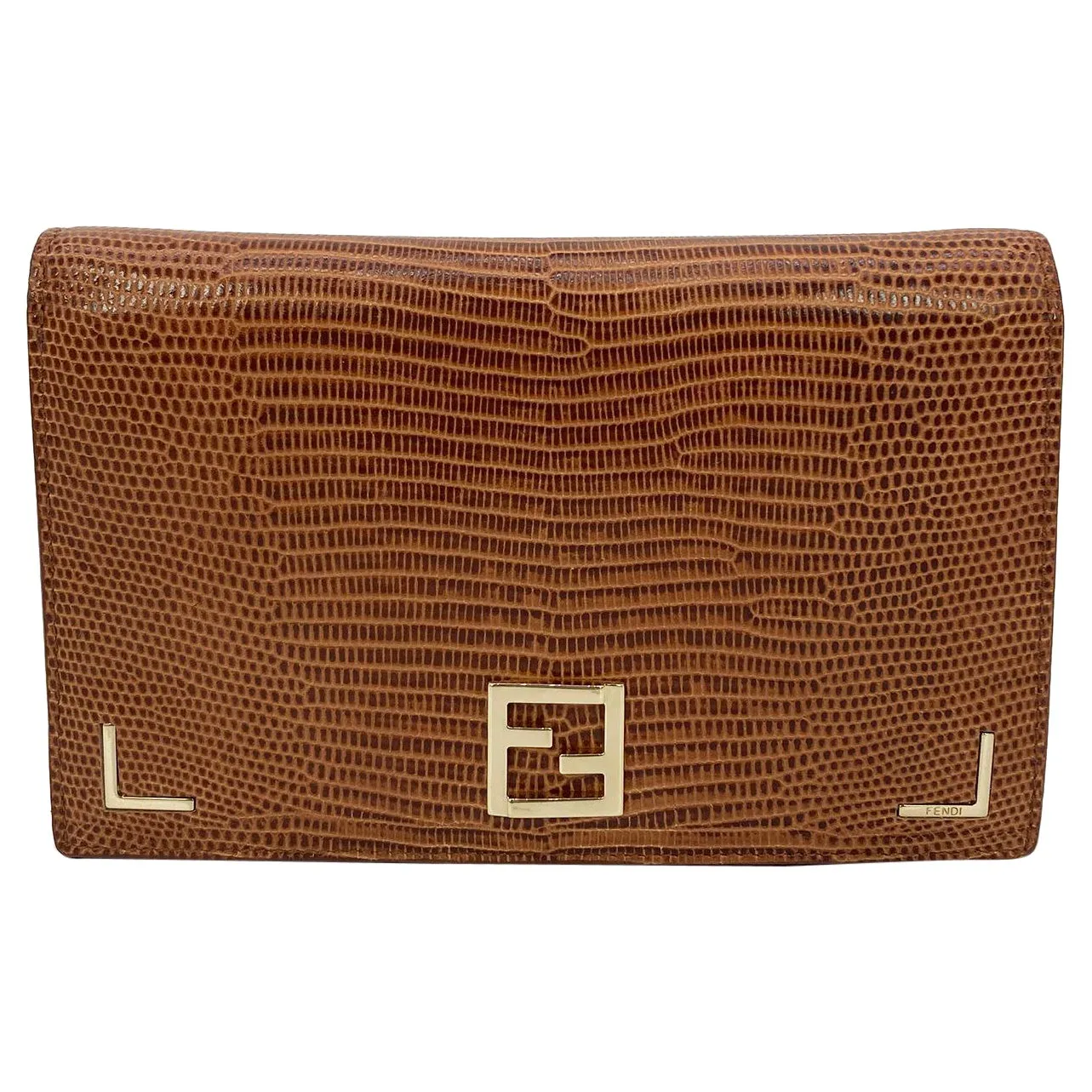 FENDI Tan Lizard Wallet