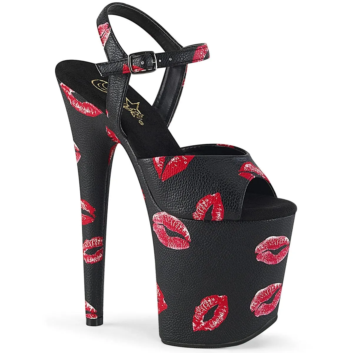FLAMINGO-809KISSES Black Faux Leather/Black Faux Leather