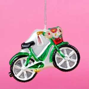 Flower Basket Bicycle Hanging Christmas Bauble
