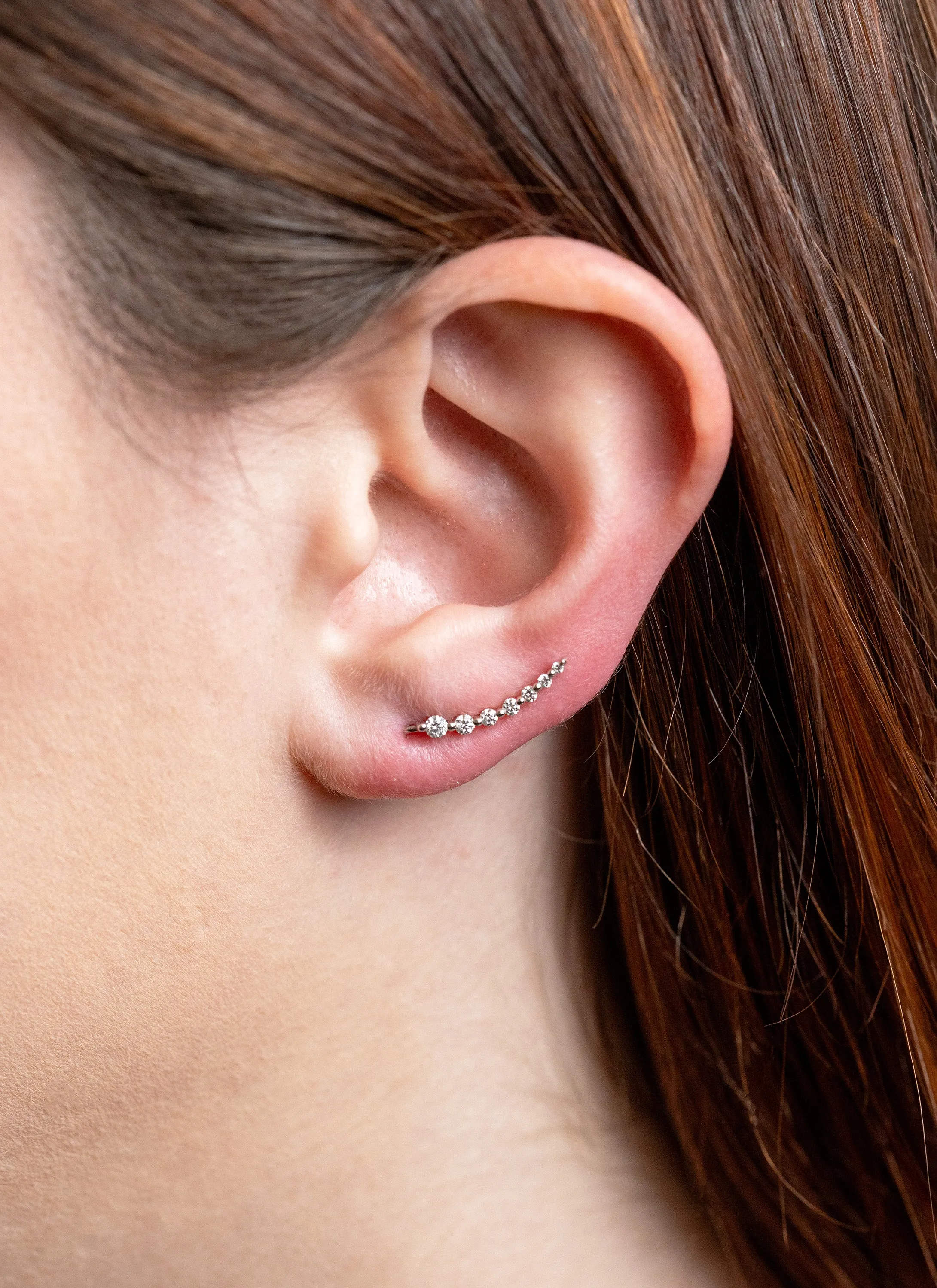 Forevermark 18K Diamond Graduated Climber Earrings