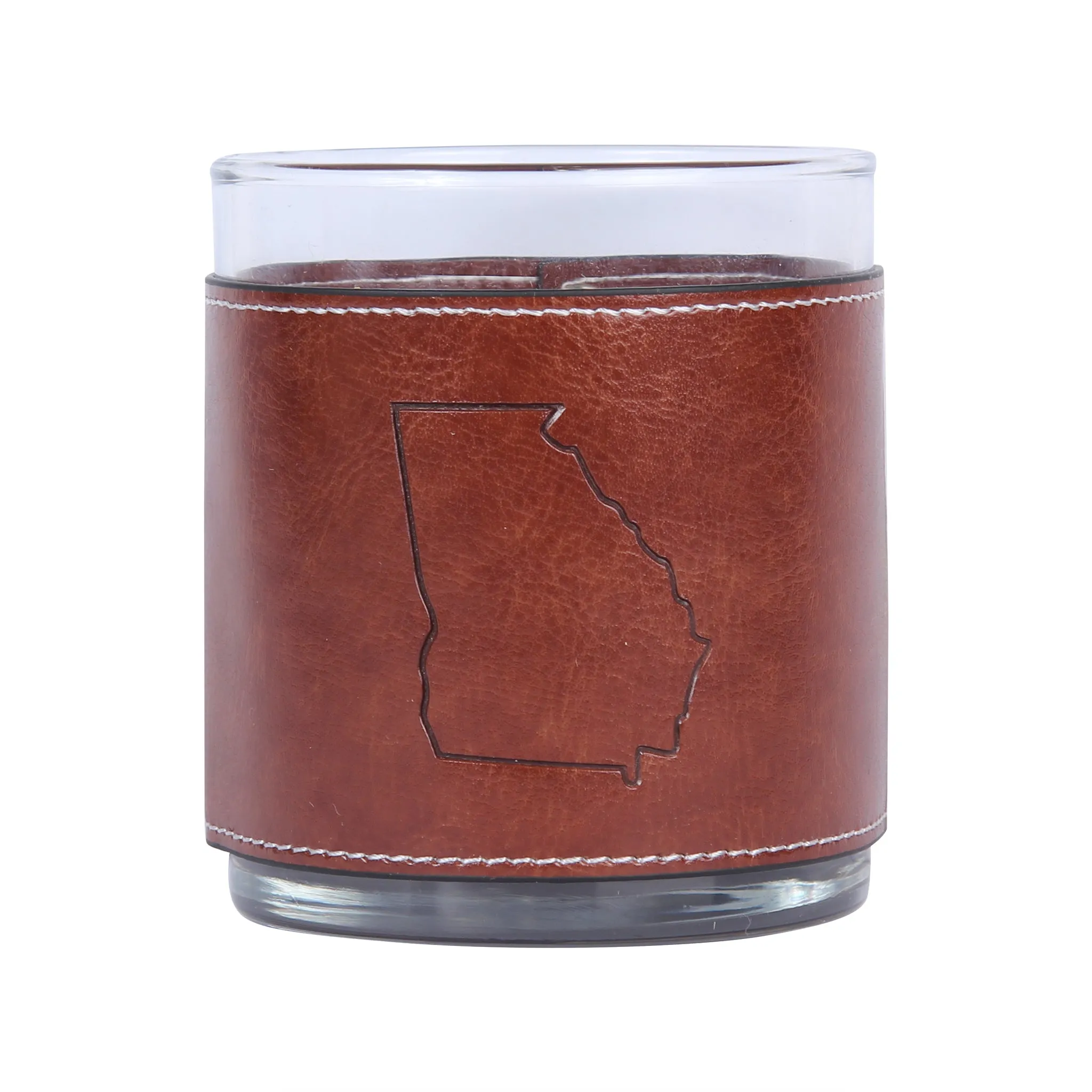 Georgia Faux Leather Rocks Glass