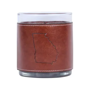 Georgia Faux Leather Rocks Glass