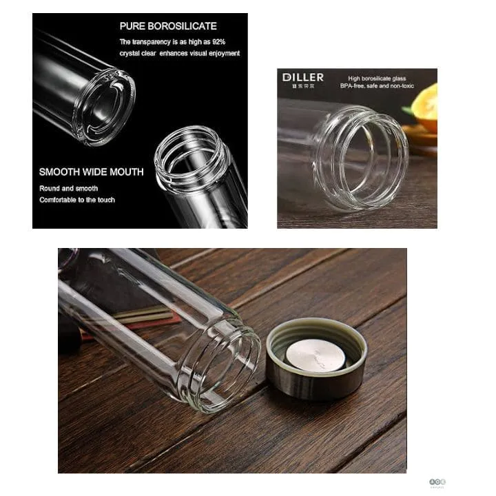 Glass Bottle 550ml, Wide Mouth & Cover