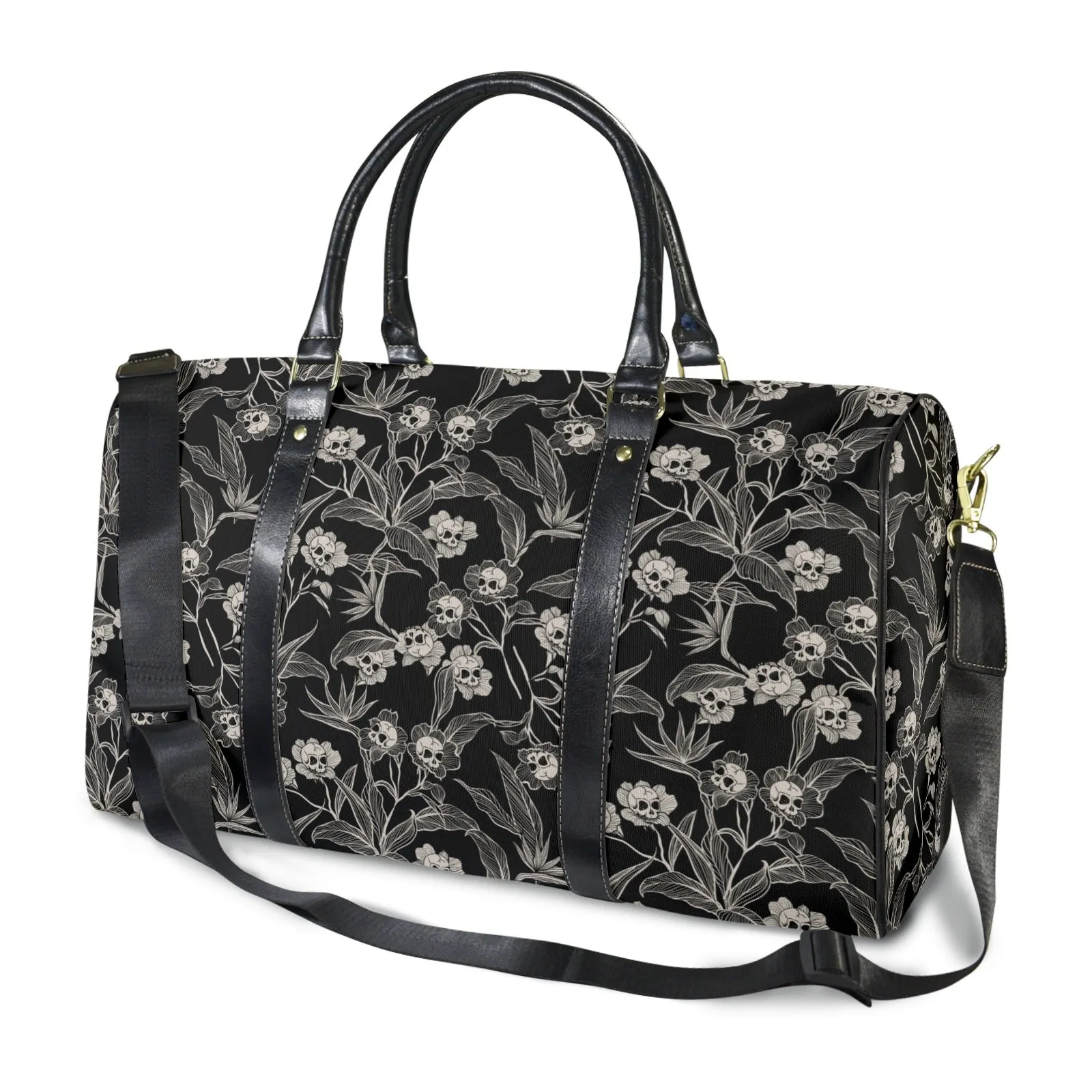 Gothic Floral Waterproof Travel Bag