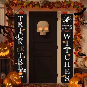 Halloween Porch Decoration October Witch Front Porch Banner Decorations