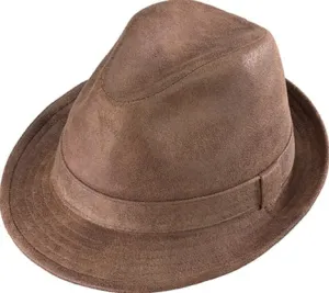 Henschel Faux Leather Downer Fedora Hat