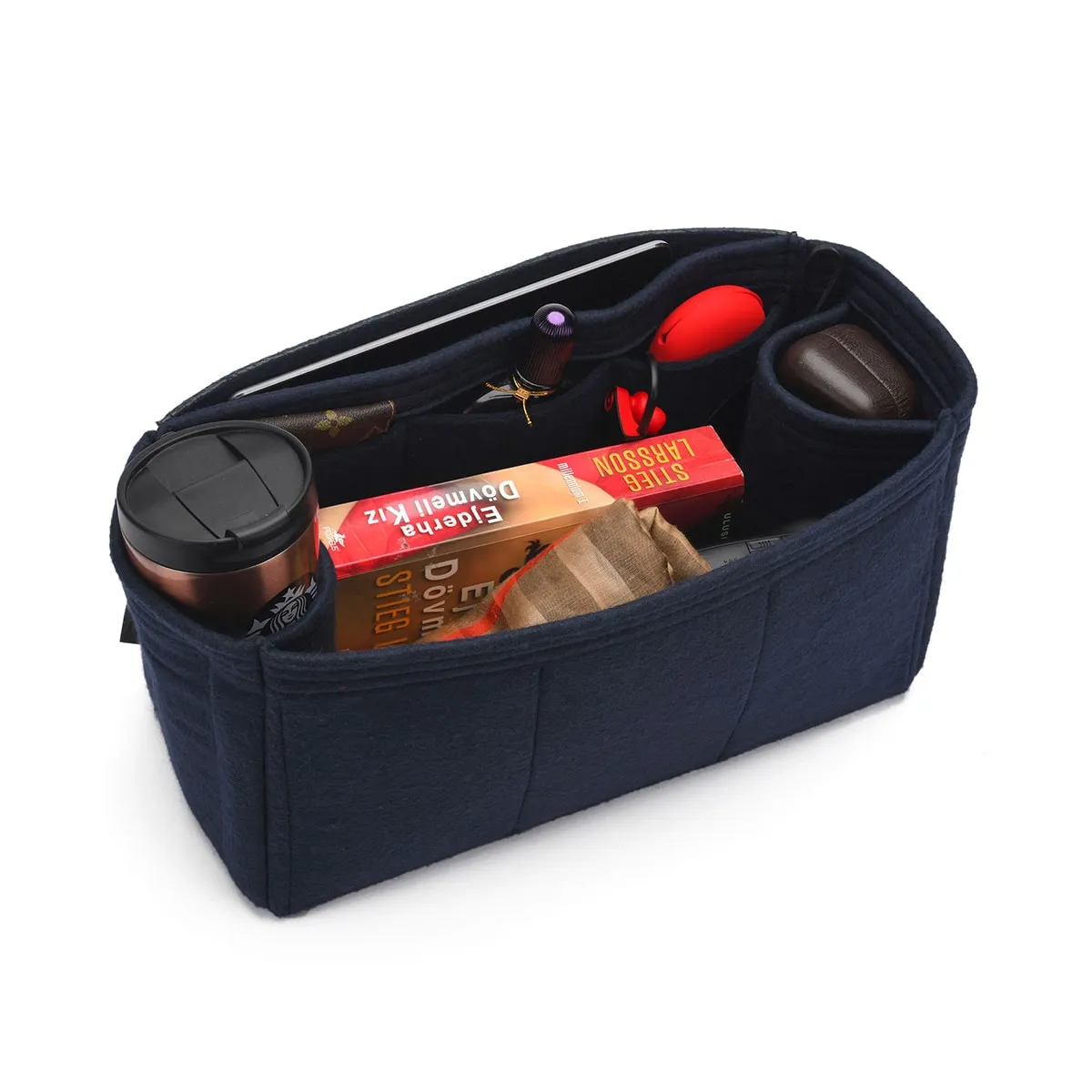 Hermes Herbag Bag Models Organizer Insert, Bag Organizer with Double Bottle Holders