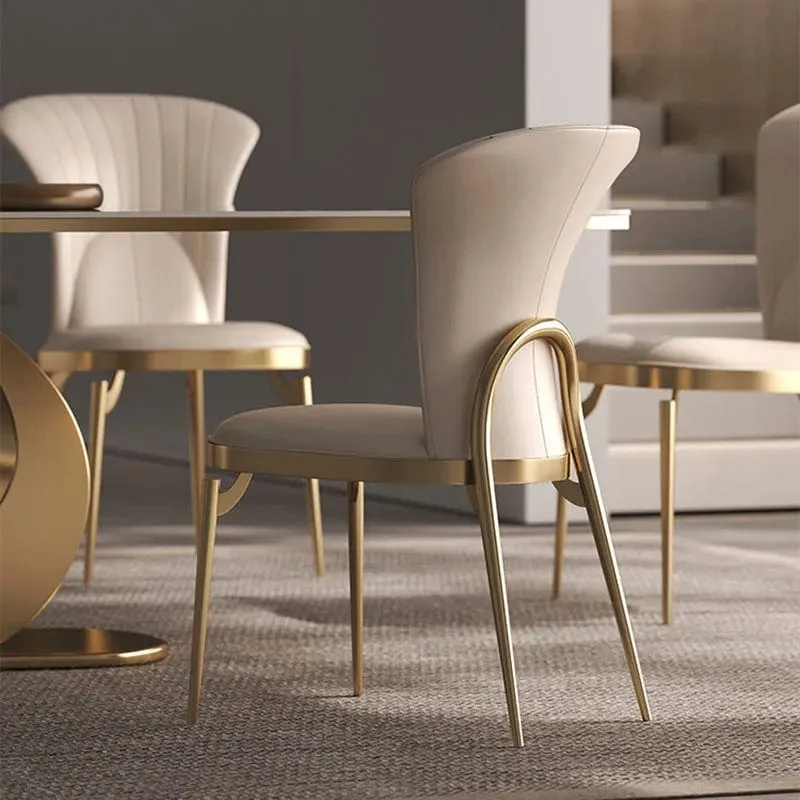 Italian Style Modern Gold Metal Dining Chairs
