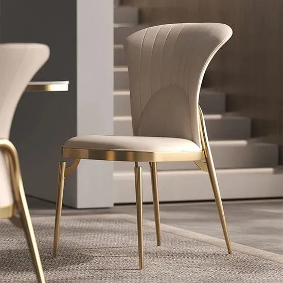 Italian Style Modern Gold Metal Dining Chairs