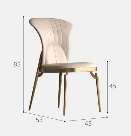 Italian Style Modern Gold Metal Dining Chairs