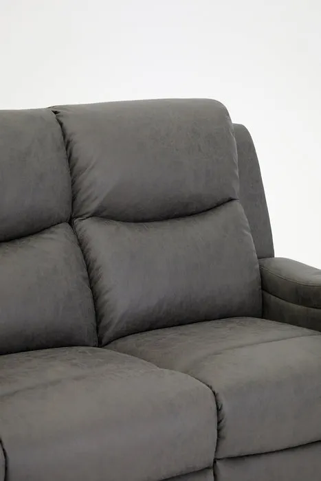 Jackson Faux Leather 3 Seater Recliner - Grey