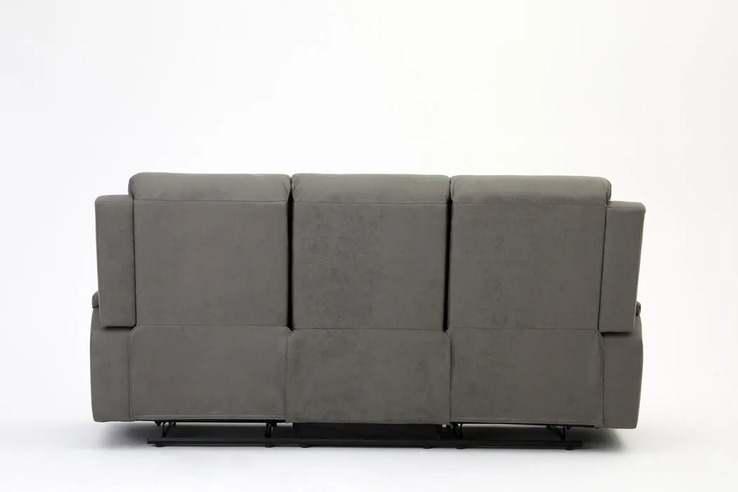 Jackson Faux Leather 3 Seater Recliner - Grey