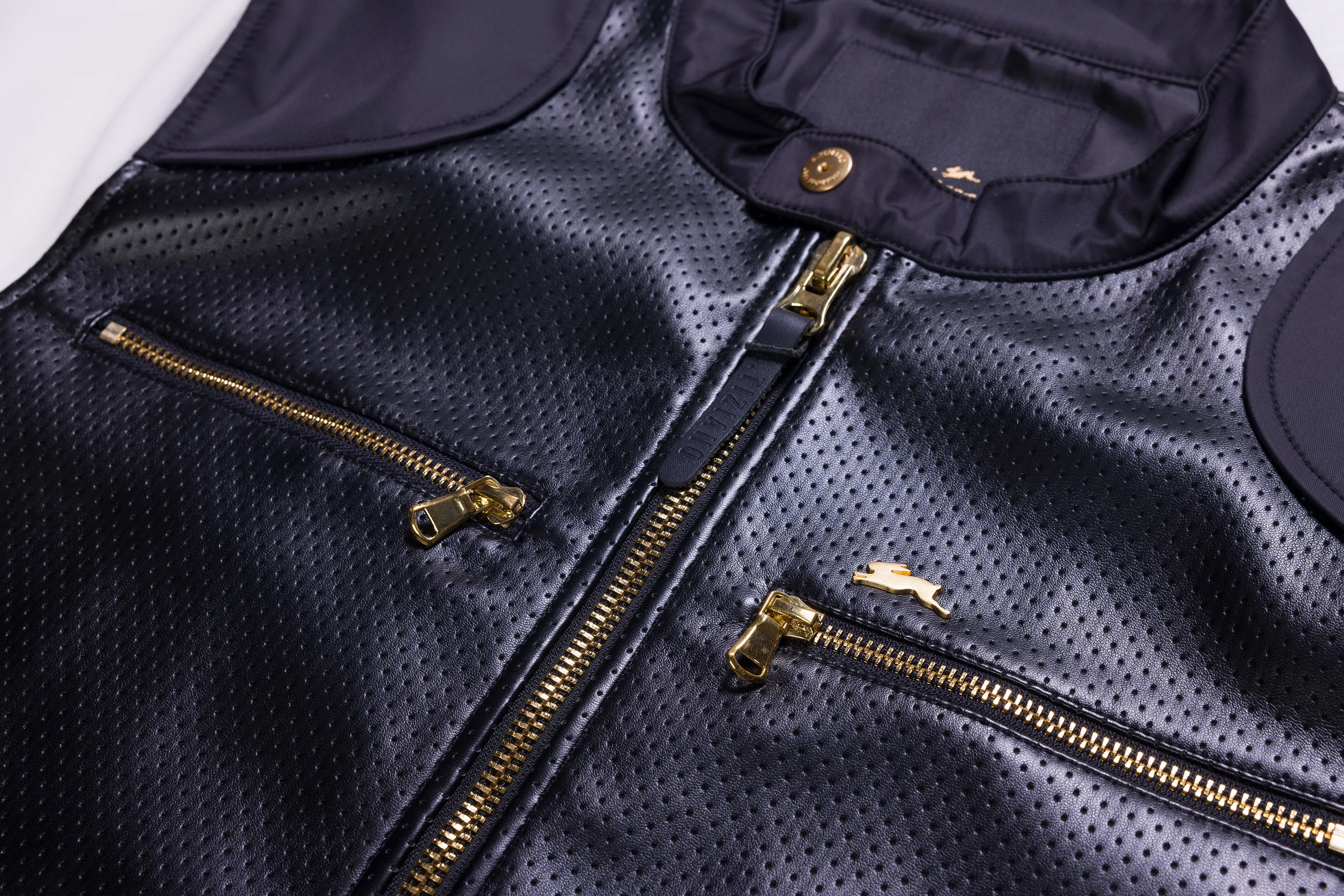 Jonas | Men's Full Zip Faux Leather Perforated Jacket