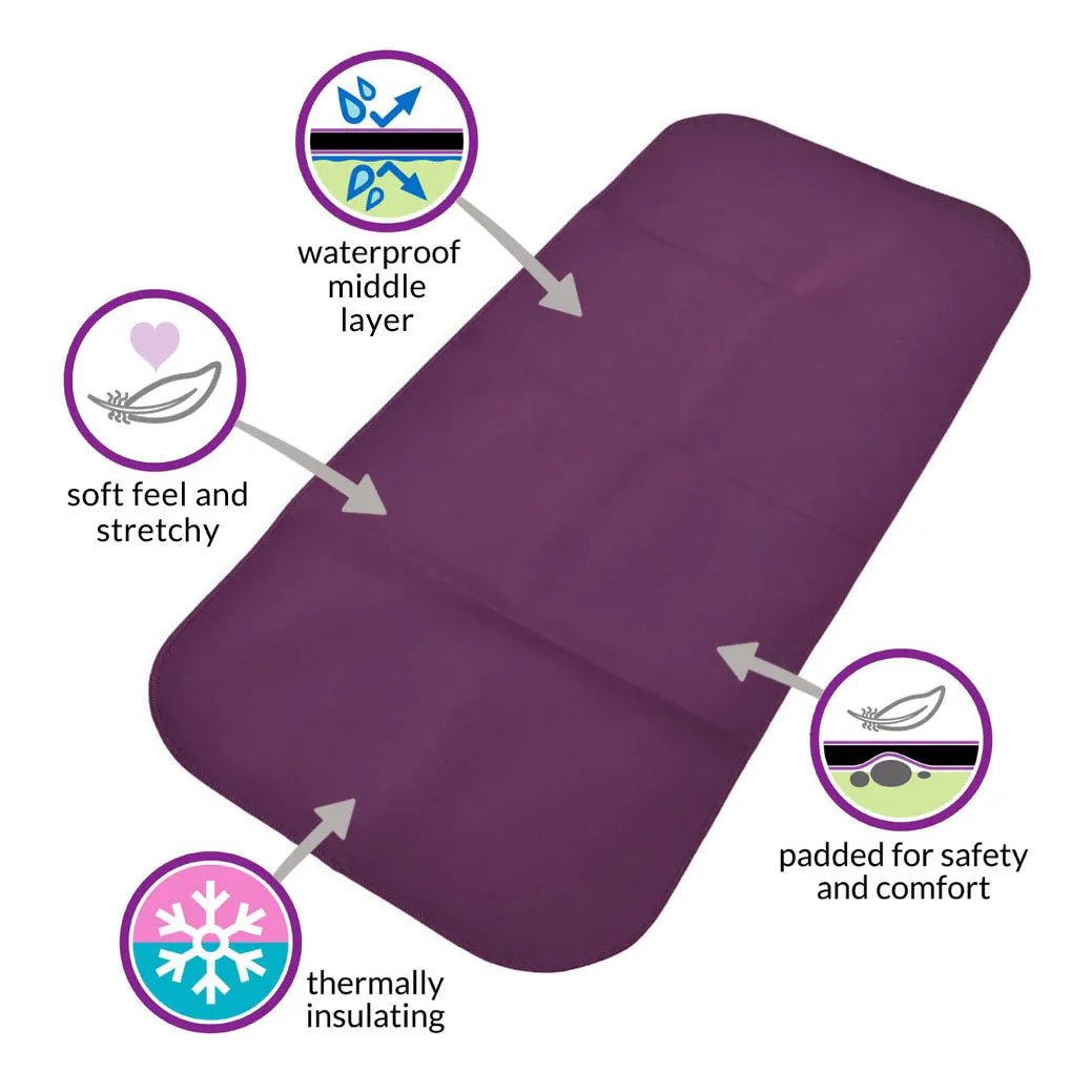 Junior Changing Mat and Waterproof Bag Set - Aubergine/Black (UK VAT Exempt)