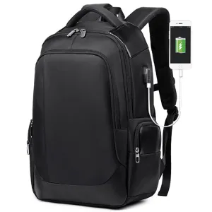 Kids USB School Backpacks - Black Grey Red Book Bags For Boys Laptop Backpack Anti-Theft Bag With USB Charging Port Business
