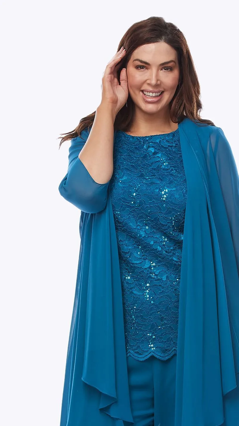 Layla Jones Pant Suit (Navy, Sapphire (teal) or Mulberry)