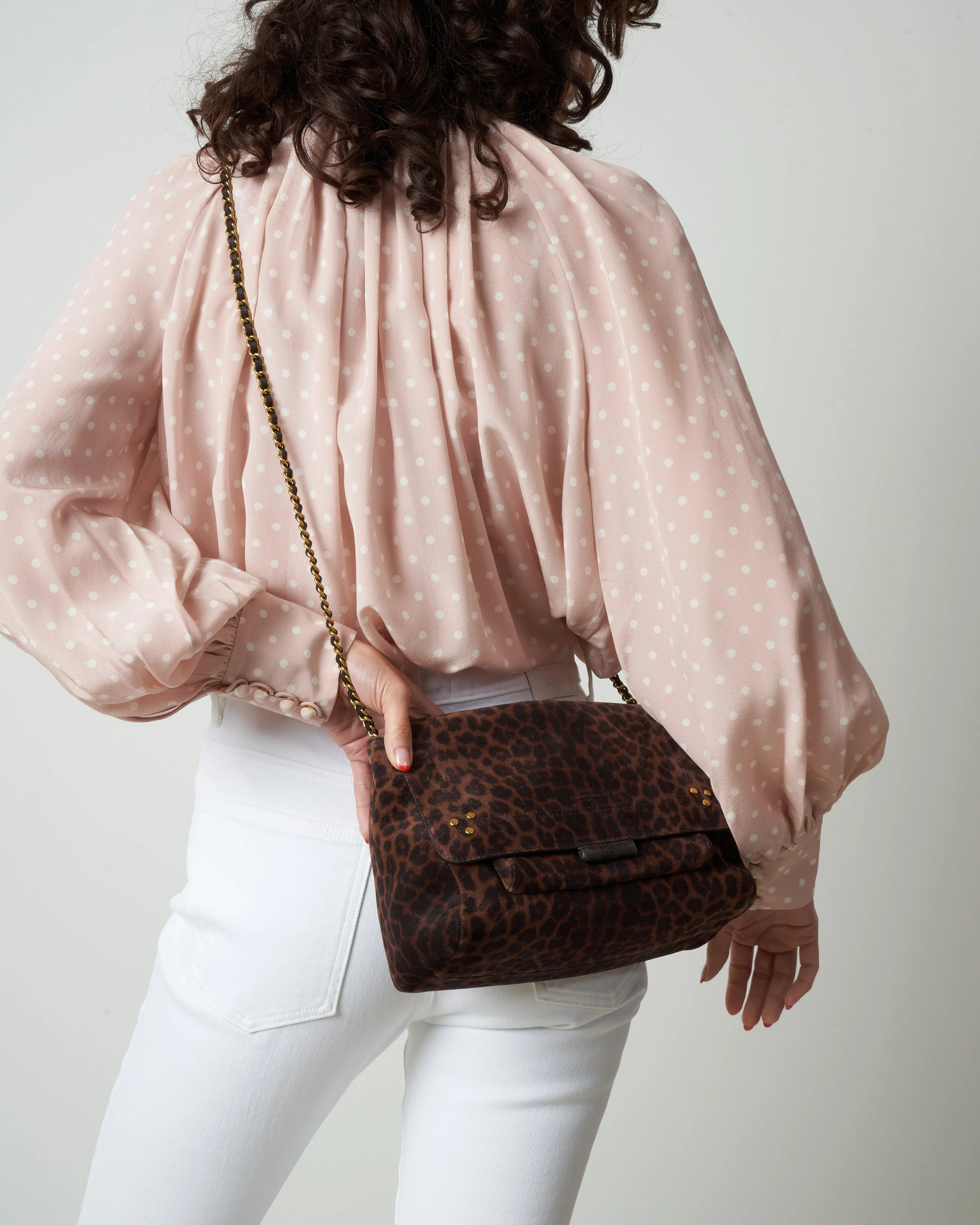 lulu m shoulder bag - leopard natural