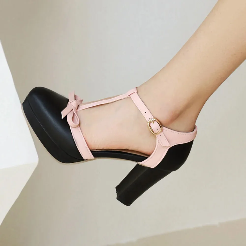 LUXE BOW T-STRAP HEELS