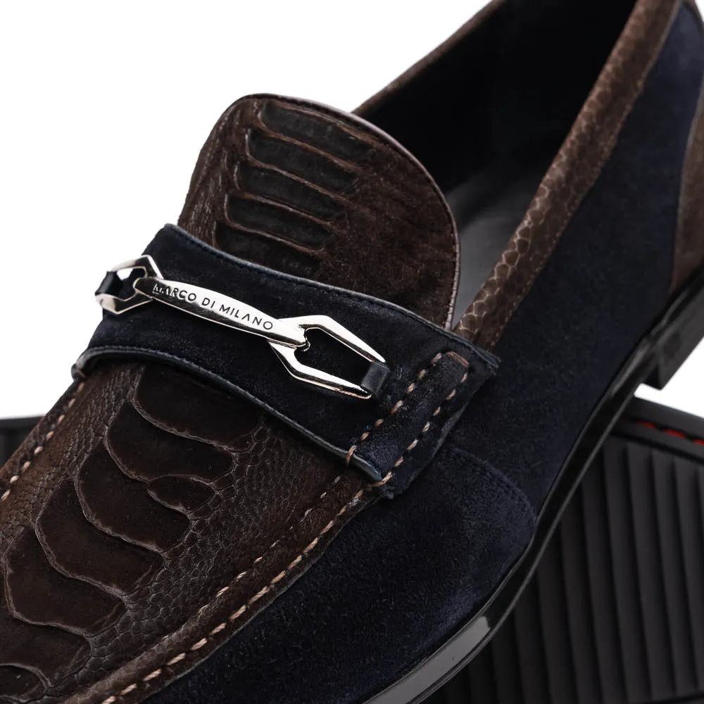 Marco Di Milano Hugo Osl Ostrich Leg and Rubber Brown-navy