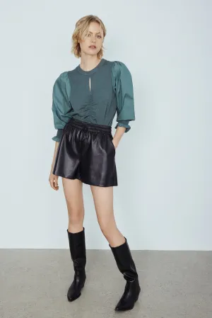 MEL Stony Faux Leather Short in Black
