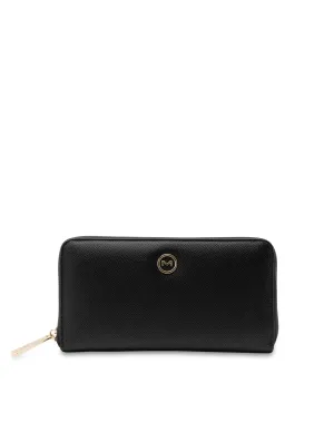Mocha Charlotte Long Wallet - Black
