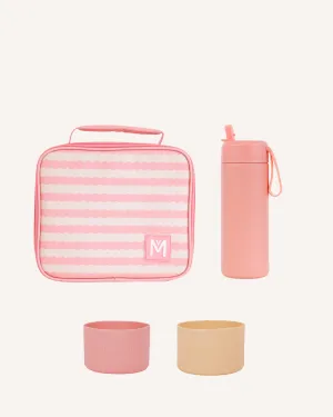 MontiiCo Medium Lunch Bag and Bottle Set - Ripple Camellia
