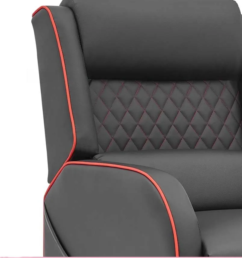 Nasa Gaming Recliner - Black with Red Trim