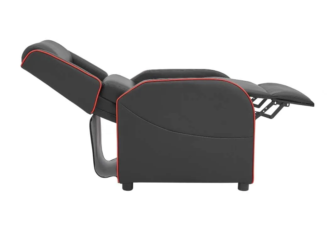Nasa Gaming Recliner - Black with Red Trim