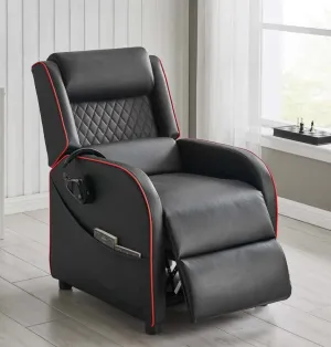 Nasa Gaming Recliner - Black with Red Trim