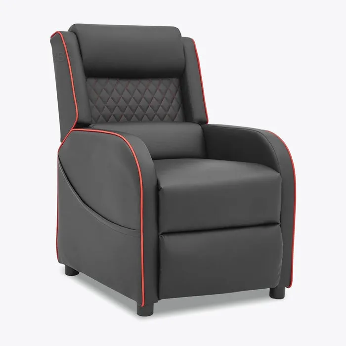 Nasa Gaming Recliner - Black with Red Trim