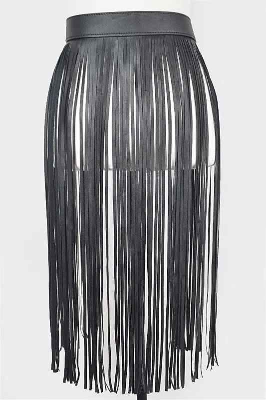 NEW!! Buckle Up Faux Leather Fringe Belt in 3 Colors!